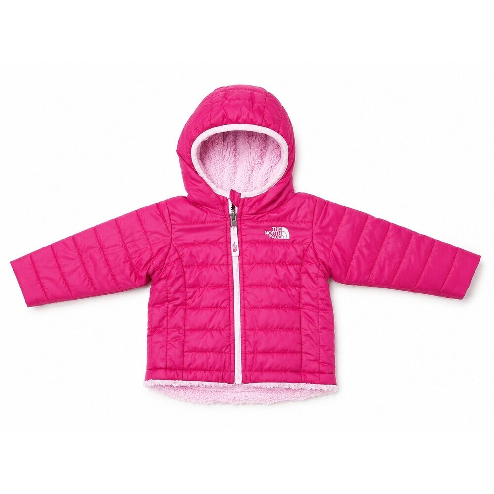 The North Face Reversible Plush Sherpa Hooded Jacket Size 6-12 mo Coat Pink